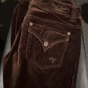 Guess Women's Flare Velvet Jeans in Dark Brown